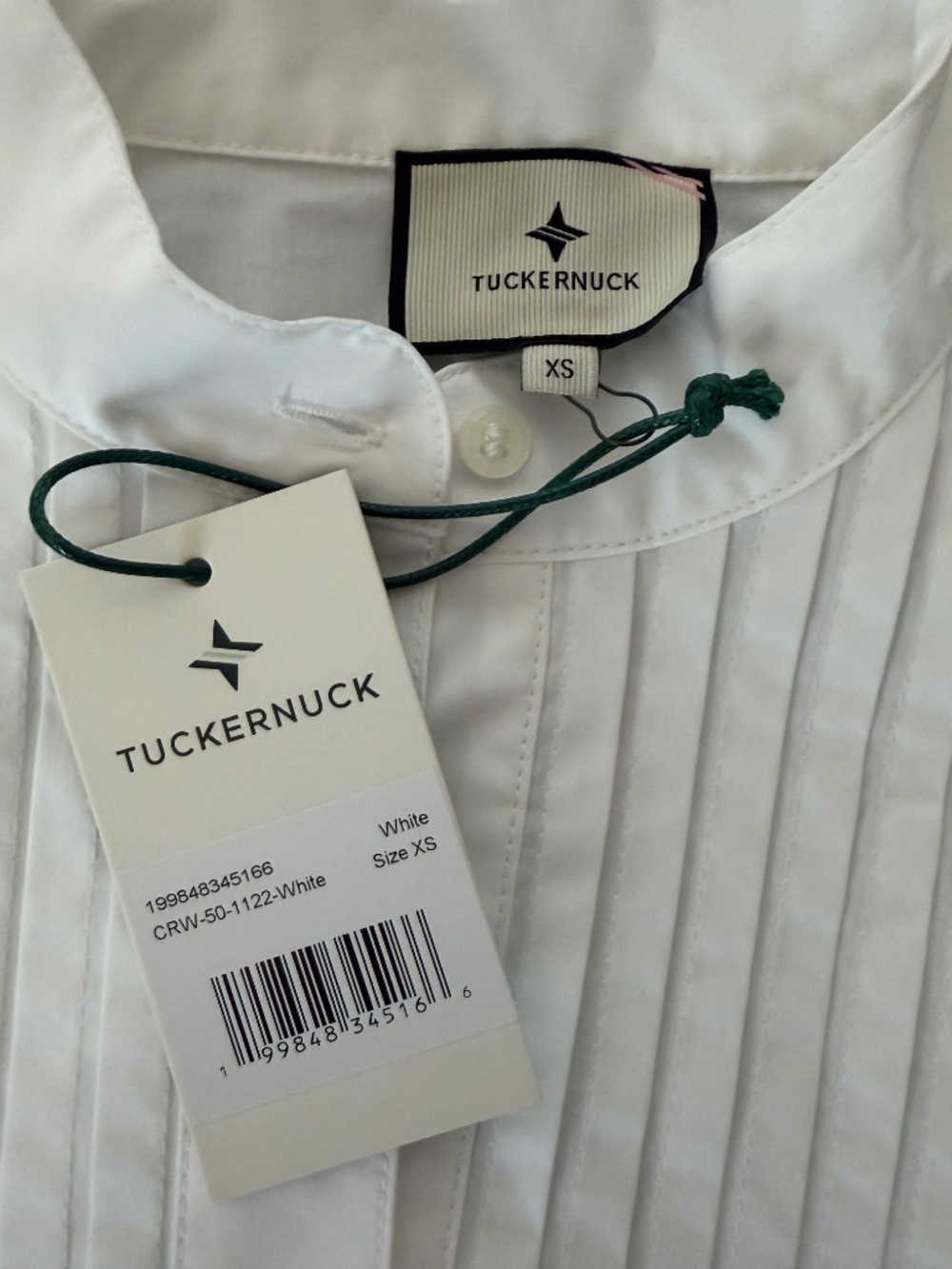 BRAND NEW Tuckernuck White Cotton Poplin Pintuck Avery Shirt - Picture 5 of 8